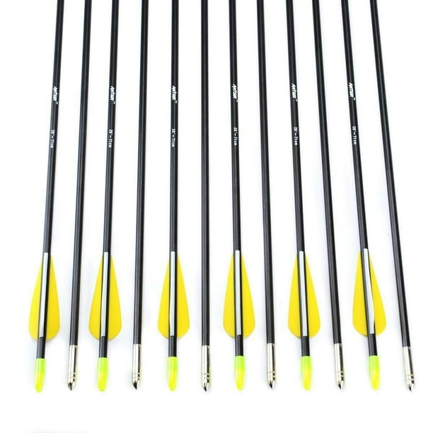 12pcs Hunting Practice Archery Fiberglass Arrow 100Gr Broadheads Tip Recurve Bow 
